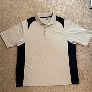 Cream and Black Polo Shirt in Size XXL Tall, Mens Short Sleeve collared Polo